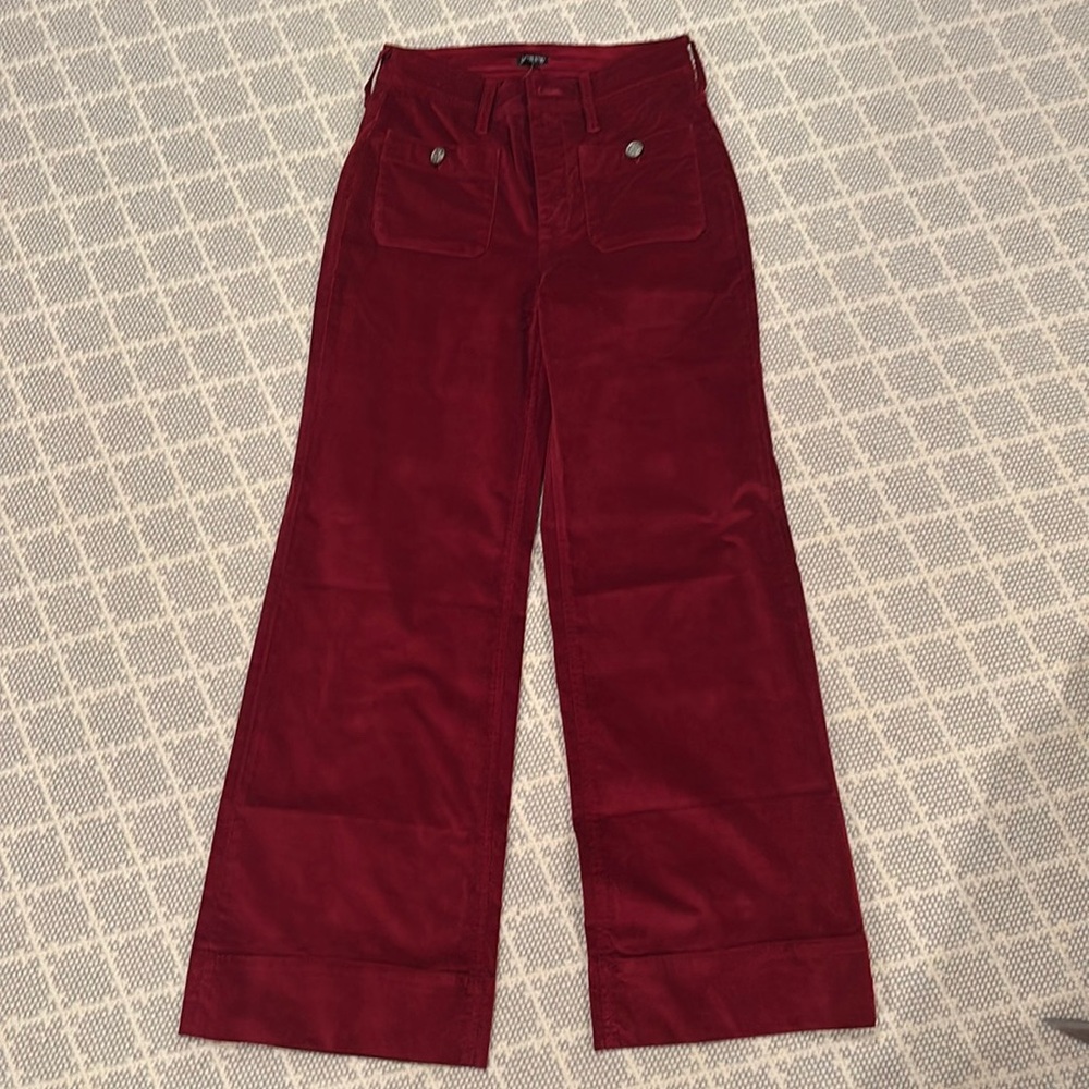 NWT J.Crew Wide Leg Velvet Sailor Trouser
